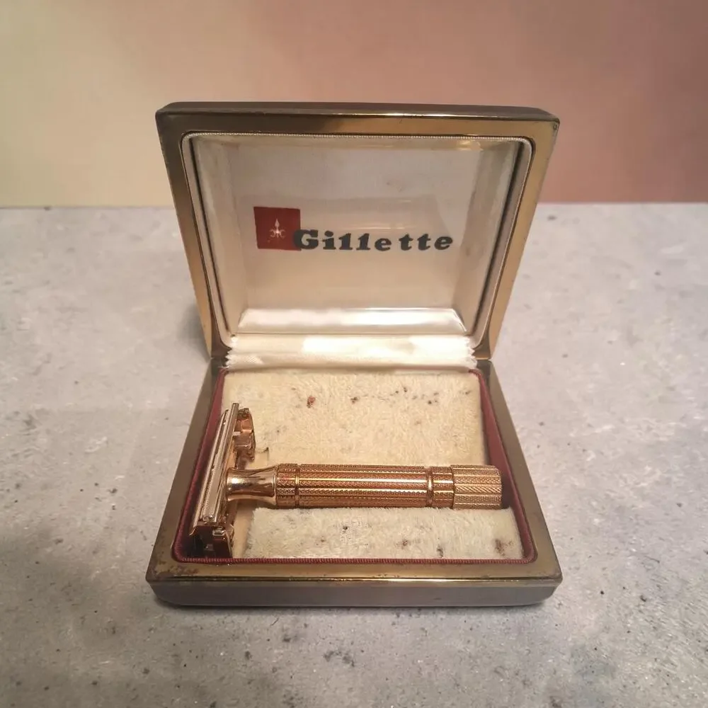 Gillette Diplomat Double Edge Safety Razor Set 1950s